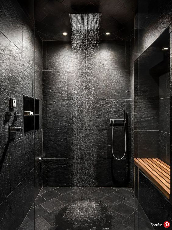 Fekete fürdőszoba inspiráció